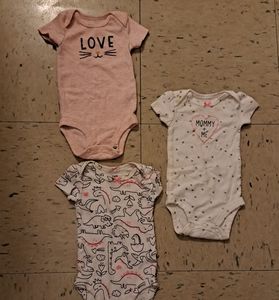 3 pack of Carter's Newborn onsies baby girl